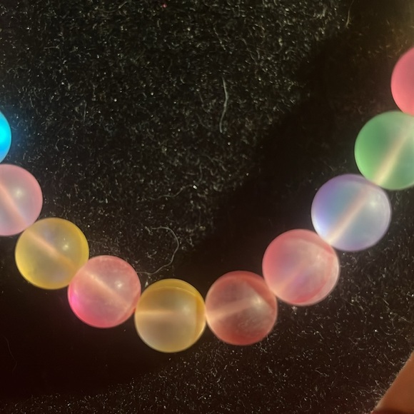 New beautiful colored glass stretch bracelet n necklace  great-quality - Picture 3 of 6